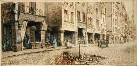 A Street (pen & ink and w/c on paper) von Adolphe Martial Potemont
