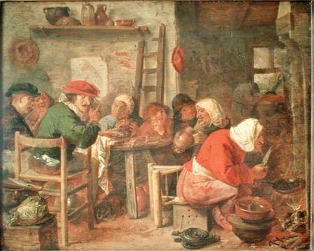A Peasant Meal von Adriaen Brouwer