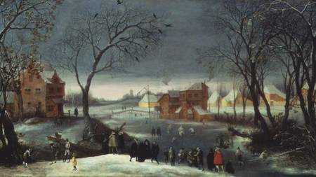 Winter Landscape with Skaters (panel) von Adriaen van Stalbemt