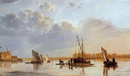 Boats on a River (detail)