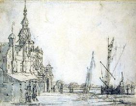 View of the Groothoofdspoort from the north-east, Dordrecht 1618