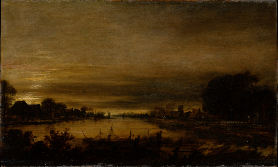 Landschaft mit Kanal in der Abenddämmerung von Aert van der Neer
