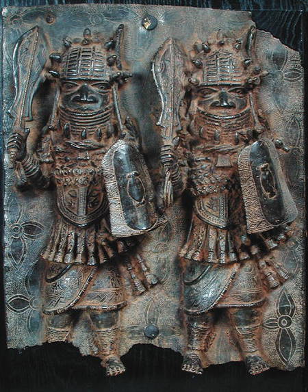 Benin plaque with two warriors, Nigeria von African