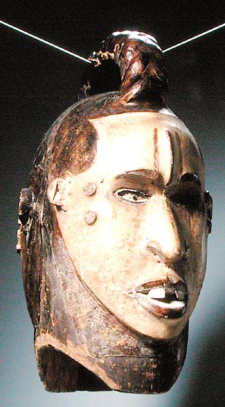 Double-Faced Helmet Mask, Ejagham Culture, from Nigeria or Cameroon (wood, skin, nails & bones) von African