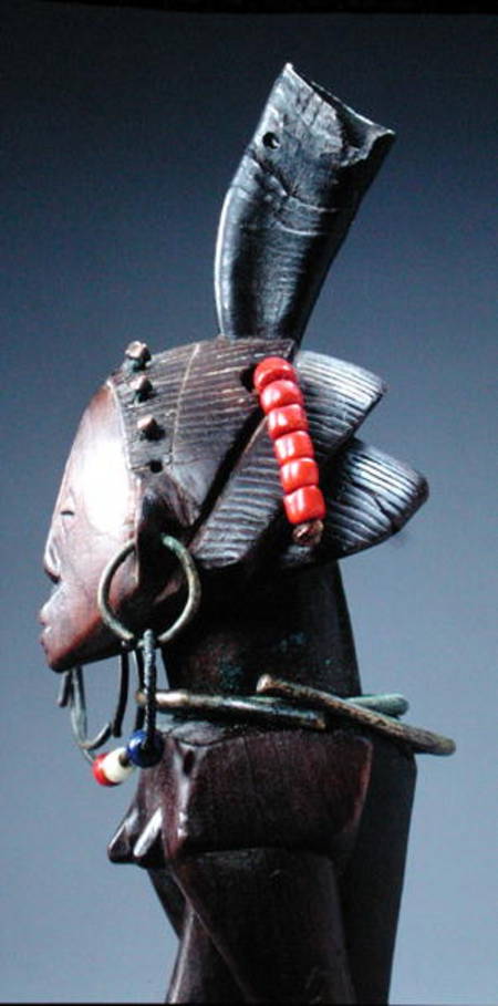 Nkishi Figure, Luba Culture, Shandaki, from Democratic Republic of Congo (wood, iron, beads & antelo von African