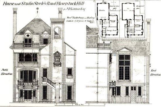 House and Studio, Steele''s Road, Haverstock Hill, from ''The Building News'',9th February 1877 von (after) English School