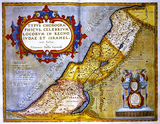 Celebrated places in Judea and Israel, from the ''Theatrum Orbis Terrarum'' von (after) Abraham Ortelius