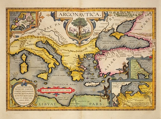 Map of the Voyage of the Argonauts, from the ''Theatrum Orbis Terrarum'' von (after) Abraham Ortelius