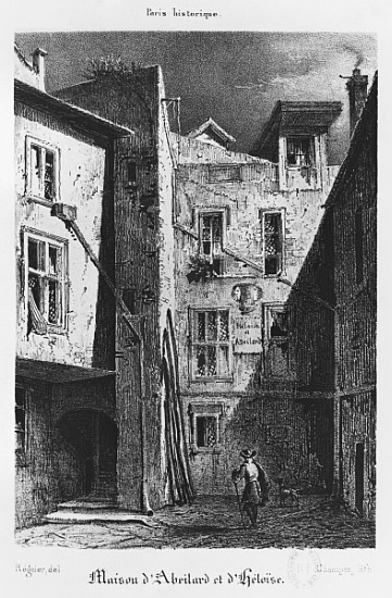 The House of Heloise and Abelard, illustration from ''Paris historique'', von (after) Auguste Jacques Regnier