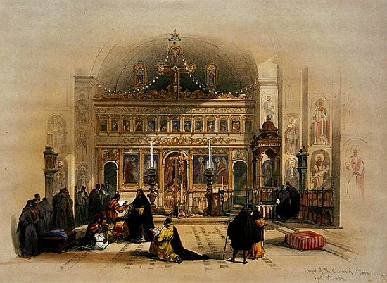 Chapel of the Convent of St. Saba, 5th April 1839, from Volume II ''published in London ''The Holy L von (after) David Roberts