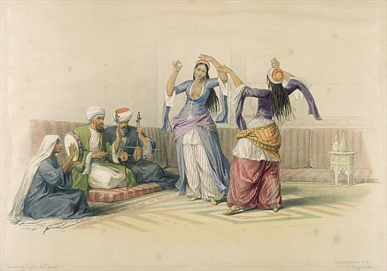 Dancing Girls at Cairo, from ''Egypt and Nubia''; engraved by Louis Haghe (1806-85) von (after) David Roberts