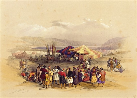 Encampment of the Pilgrims at Jericho'' 1st April 1839, from Volume II of ''The Holy Land'' von (after) David Roberts