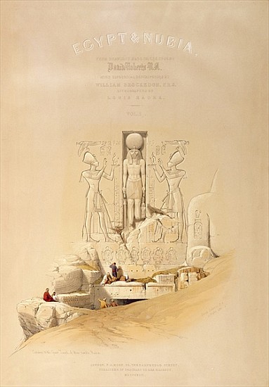 The Entrance to the Great Temple of Aboo Simble, Nubia, titlepage of Volume I of ''Egypt and Nubia'' von (after) David Roberts