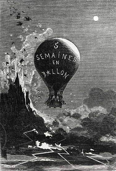 Frontispiece to ''Five Weeks in a Balloon'' Jules Verne (1828-1905) von (after) Edouard Riou