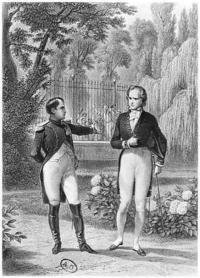 Meeting Between Napoleon I (1769-1821) and Benjamin Constant de Rebecque (1767-1830) from ''Memoires von (after) Felix Philippoteaux