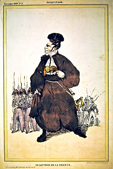 Caricature of Baron Pasquier as ''Saviour of France'' von (after) Fortune Delarue