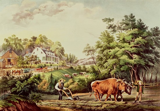 American Farm Scenes; engraved by Nathaniel Currier (1813-98) pub.Currier and Ives, New York von (after) Frances Flora Bond (Fanny) Palmer