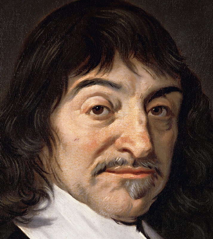 Portrait of Rene Descartes (1596-1650) c.1649 (detail of 32939) von (after) Frans Hals