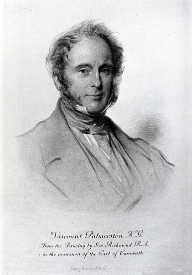 Viscount Palmerston; engraved by Emery Walker von (after) George Richmond