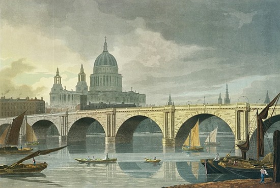 South West view of St Pauls Cathedral and Blackfriars Bridge von (after) George Fennel Robson