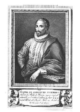 Portrait of Miguel de Cervantes Saavedra (1547-1616) ; engraved by Fernando Selma (1752-1810)