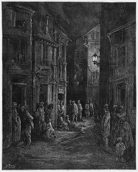 Bluegase-field, illustration from ''Londres'' Louis Enault (1824-1900) 1876; engraved by by Heliodor von (after) Gustave Dore