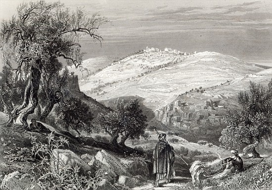 The Mount of Olives, from Mount Zion; engraved by S. Bradshaw von (after) Harry Fenn