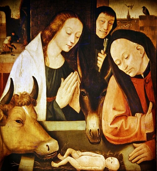 Adoration of the Shepherds (oil on oak panel) von Hieronymus Bosch (Schule oder Inspiriert durch)