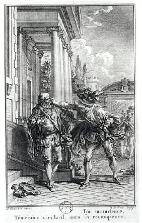 Fight scene, illustration for ''Le Cid'' (1637) Pierre Corneille (1606-84) ; engraved by Noel Le Mir