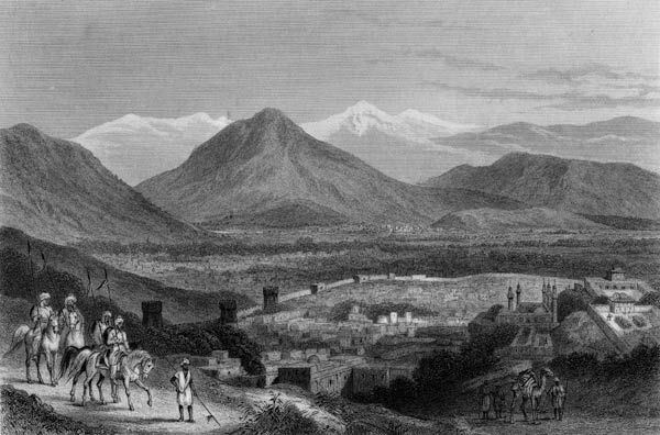 Cabul from the Bala Hissar; engraved by J. Stephenson, c.1870 von (after) J Ramage
