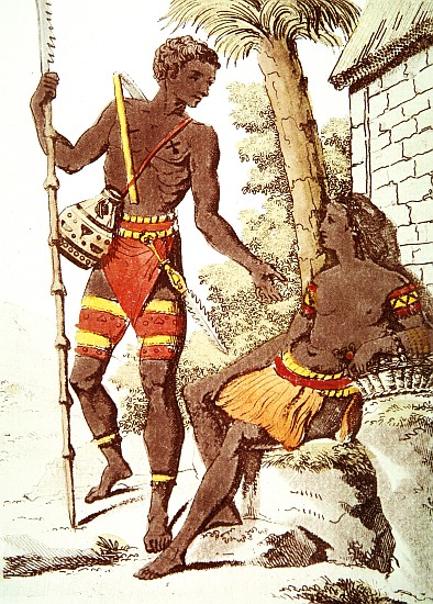 Man and Woman from the Palau Islands von (after) Jacques Grasset de Saint-Sauveur