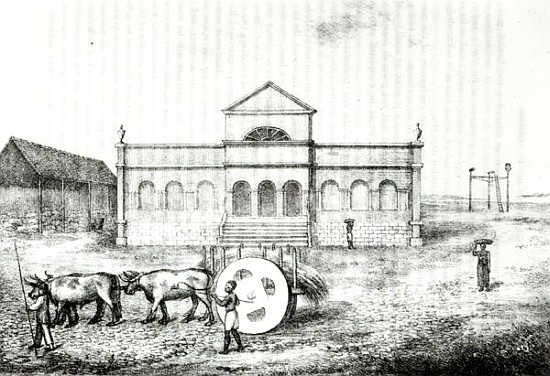 The Rio Exchange, a Public Trapiche, a Grass Wagon and the Gallows, illustration from ''A History of von (after) James Henderson