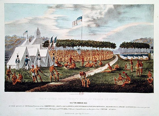 View of the Great Treaty Held at Prairie du Chien, Wisconsin, September 1825, from ''The Aboriginal  von (after) James Otto Lewis
