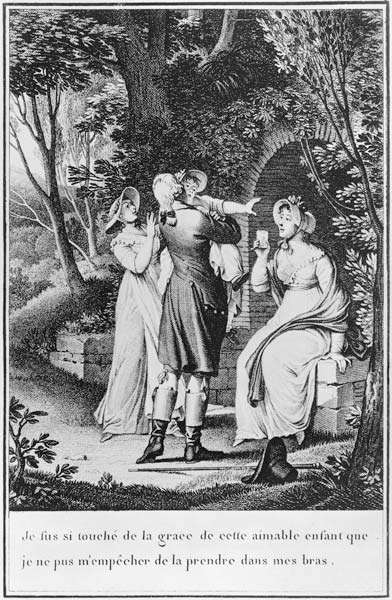 Illustration from ''The Sorrows of Werther'' Johann Wolfgang Goethe (1749-1832) ; engraved by E. Deg von (after) Jean Michel the Younger Moreau