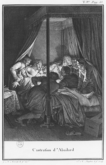 Castrating Abelard, illustration from ''Lettres d''Heloise et d''Abelard'', volume I, page 33; engra von (after) Jean Michel the Younger Moreau