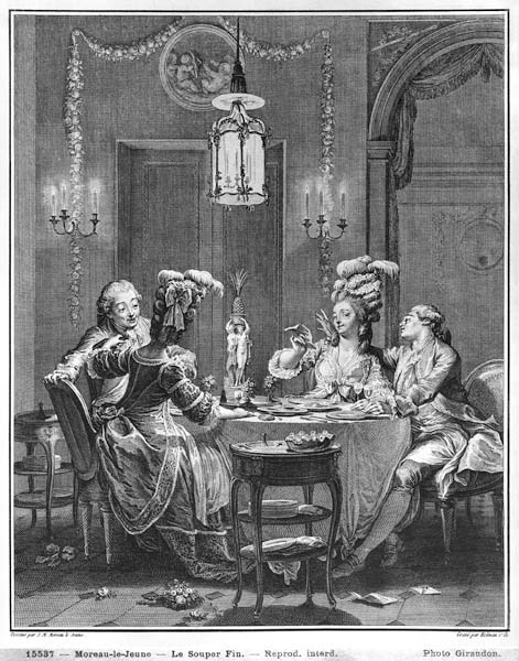 The Gourmet Supper; engraved by Isidore Stanislas Helman (1743-1809) 1781 von (after) Jean Michel the Younger Moreau