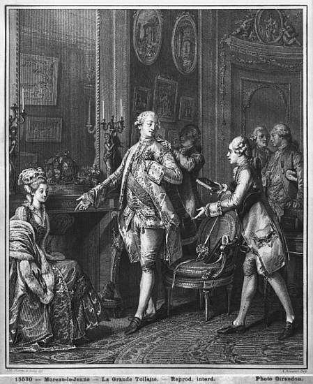 The Great Toilette; engraved by Antoine Louis Romanet (1743-after 1809) c.1777 von (after) Jean Michel the Younger Moreau