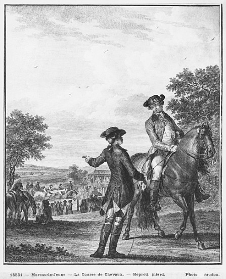 The horse race; engraved by Heinrich Guttenberg (1749-1818) c.1777 von (after) Jean Michel the Younger Moreau