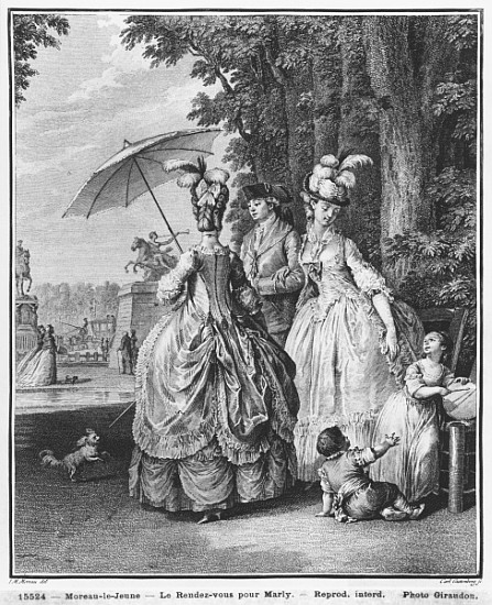The rendezvous for Marly; engraved by Carl Guttenberg (1743-90) c.1777 von (after) Jean Michel the Younger Moreau