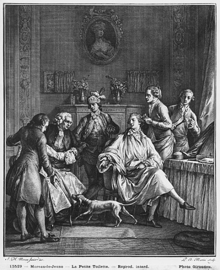 The Small Toilette; engraved by Pietro Antonio Martini (1739-97) von (after) Jean Michel the Younger Moreau