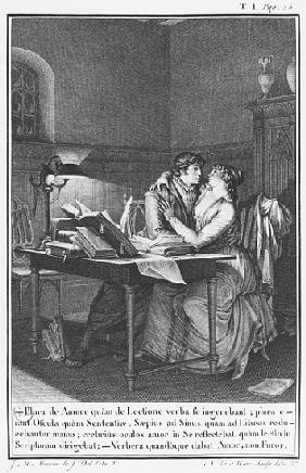 Heloise and Abelard in their study, illustration from ''Lettres d''Heloise et d''Abelard'', volume I