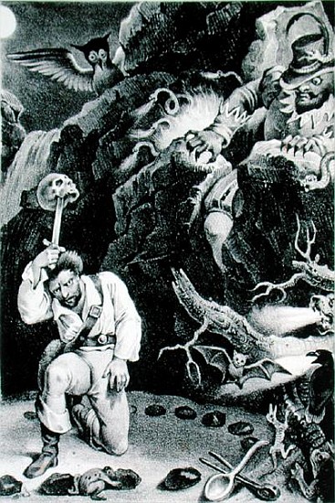 Scene from the opera ''Der Freischutz'' Carl Maria von Weber (1786-1826) lithographAdam et Hostein von (after) Johann Heinrich Ramberg
