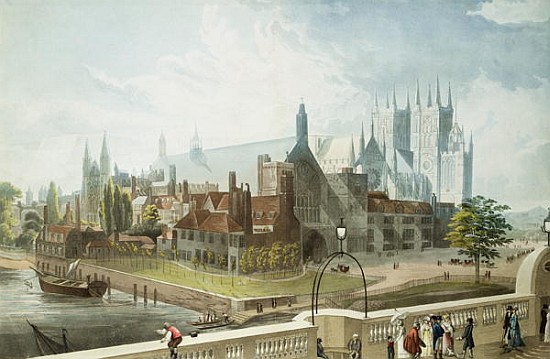 Westminster Hall and Abbey; engraved by Daniel Havell (1785-1826) published by Rudolph Ackermann (17 von (after) John Gendall