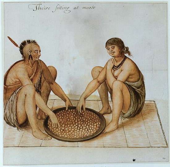 Indian Man and Woman Eating von (after) John White