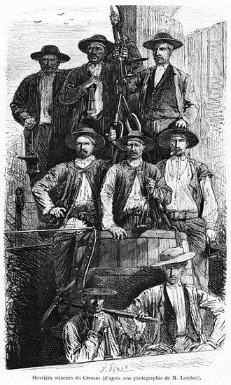 Coal Miners of Le Creusot during the Second Empire, illustration from ''Les Grandes Usines'' Julien  von (after) Jules Ferat