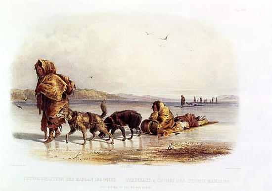 Dog Sledges of the Mandan Indians von (after) Karl Bodmer