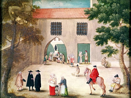 Distributing Alms to the Poor, from ''L''Abbaye de Port-Royal'', c.1710 von (after) Louise Madelaine Cochin