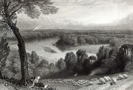 The Thames from Richmond Hill; engraved by J. Saddler, printed Cassell, Petter & Galvin von (after) Myles Birket Foster