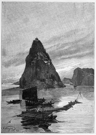 Rock of the Little Orphan on the Yangtze River von (after) Nikolay Karazin