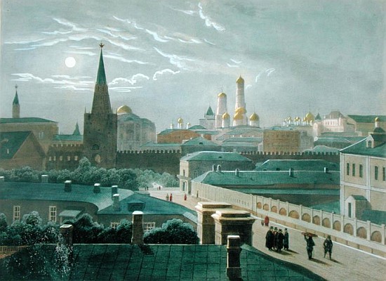 View of the Moscow Kremlin, 1840''s von (after) Paul Marie Roussel